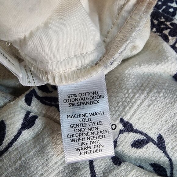 Ann Taylor Loft Skirt Womens Size 10 White Blue Floral Pencil with Pockets - Picture 5 of 6